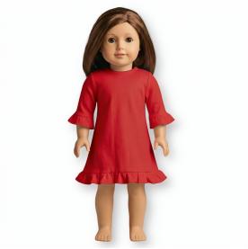 Blank 18 inch Doll Long Sleeve Ruffle Dress